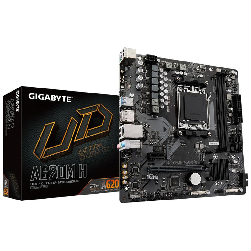 Load image into Gallery viewer, Gigabyte a620m h, matx, amd am5, a620, ddr5, 96 gb, usb 3.2 gen 1, m.2, gbe lan