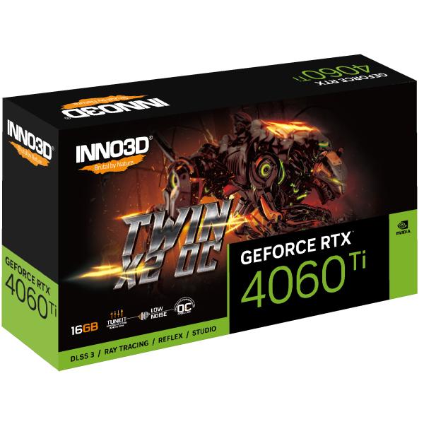 Afbeelding laden in galerijviewer, Inno3d inno3d n406t2-16d6x-178055n geforce rtx 4060 ti twin x2oc, 16gb gddr6, 128-bit, 2595, 18gbps