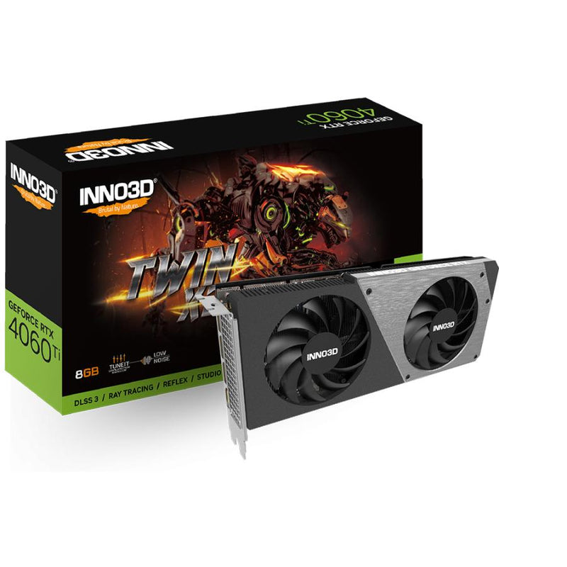Load image into Gallery viewer, Inno3d n406t2-08d6-171153n geforce rtx 4060 ti twin x2, 8gb gddr6, 128-bit, 2535, 18gbps, 3xdp+hdmi