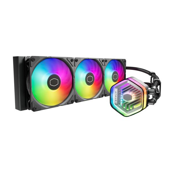 Load image into Gallery viewer, Cooler master mlx-d36m-a25pz-rw masterliquid 360 atmos, 3x 120mm argb white, 690-2500 rpm ± 10%