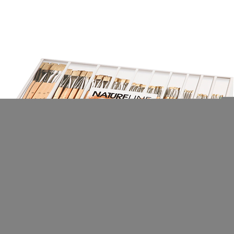 Load image into Gallery viewer, Creativ company nature line kwasten, afm 00+0+1+2+4+8+12+14+20+22, l: 17,5-20,5 cm, b: 3-22 mm, plat, 10x12 stuk 1 doos