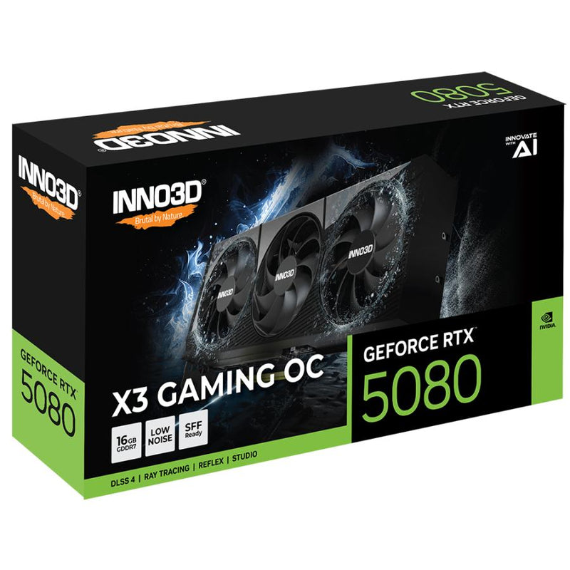 Load image into Gallery viewer, Inno3d g50803-16d7x-17603930 rtx 5080 x3 gaming oc, 16gb, gddr7