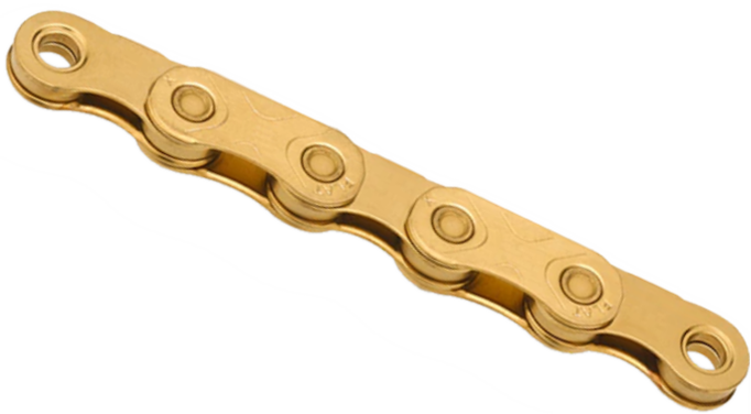 Load image into Gallery viewer, Kmc kette x-flat waxed chain x-flat waxed 12 13 fold 126gl gold
