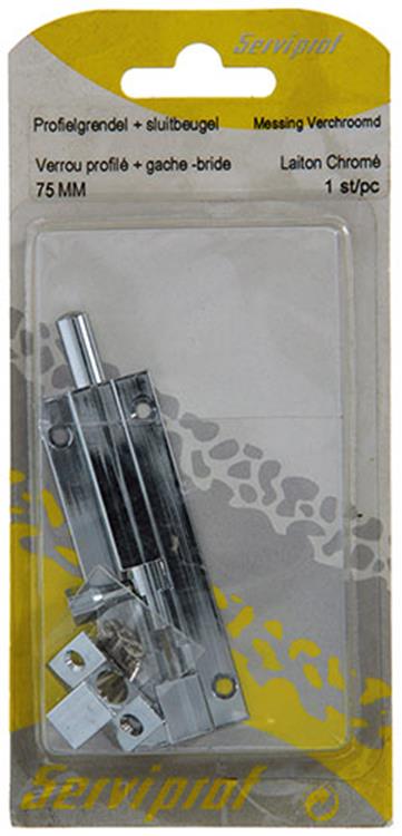 Afbeelding laden in galerijviewer, Mack 1013685 - 1 schuifgrendel messing verchroomd a 75 - b 16 mm | 5 stuks