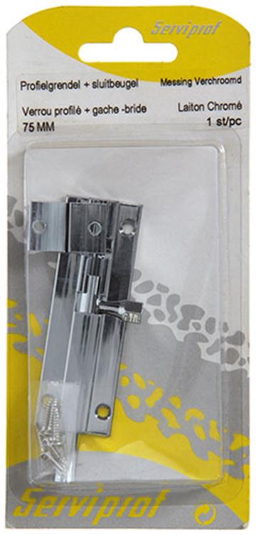 Afbeelding laden in galerijviewer, Mack 1013685 - 1 schuifgrendel messing verchroomd a 75 - b 16 mm | 5 stuks