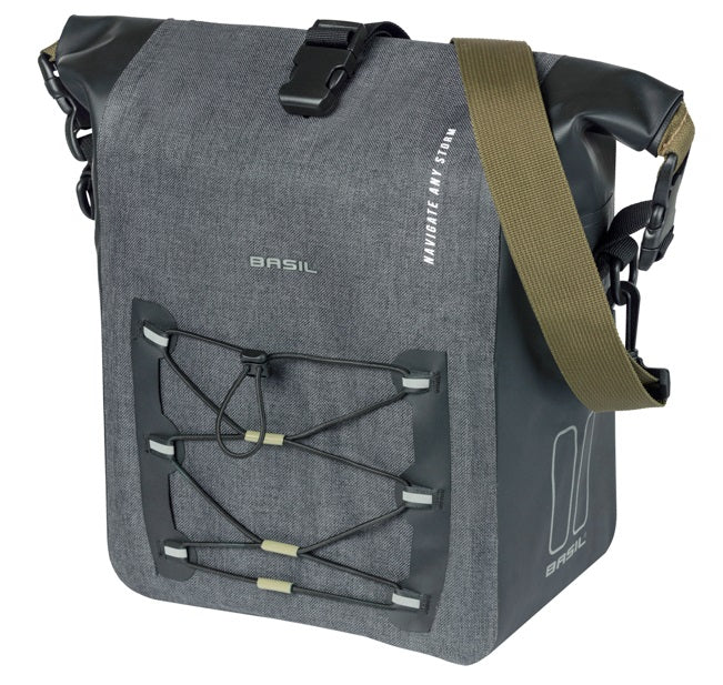 Load image into Gallery viewer, Basil enkele tas navigator storm m mik 12-15l 14 x 25 x 36 cm - zwart