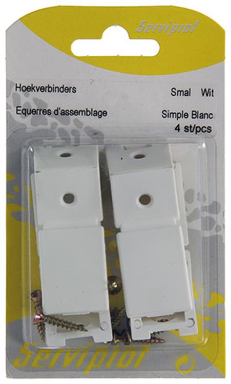 Afbeelding laden in galerijviewer, Mack 1013641 - 4 hoekverbinders smal wit | 5 stuks