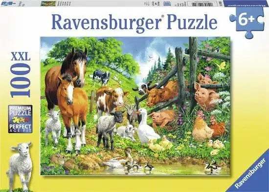 Afbeelding laden in galerijviewer, Ravensburger puzzel dierenbijeenkomst - legpuzzel - 100 stukjes
