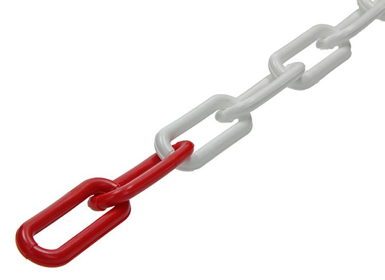 Afbeelding laden in galerijviewer, Mack 1013674 - kunststof ketting rood wit ø 6mm l 40mm 30m | 30 stuks