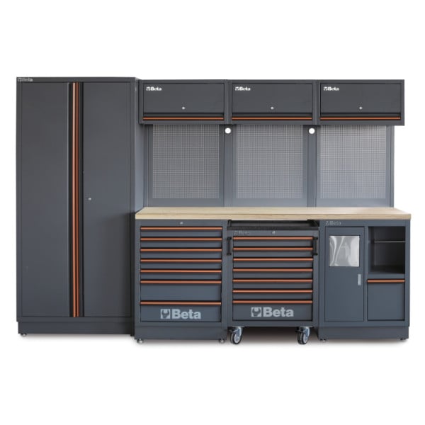 Chargez l'image dans la visionneuse de la galerie, Beta werkplaatsinrichting tools c45pro 2.0 w (werkblad van multiplex hout) inclusief gratis 268-delige gereedschapsset