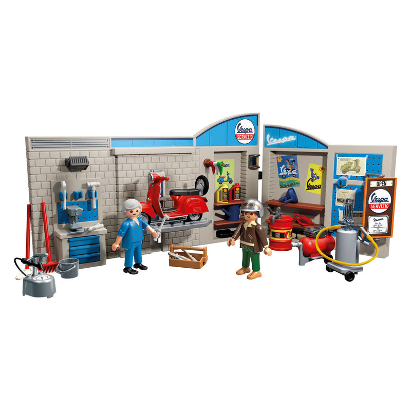 Chargez l'image dans la visionneuse de la galerie, Playmobil 60s vespa garage - 71621