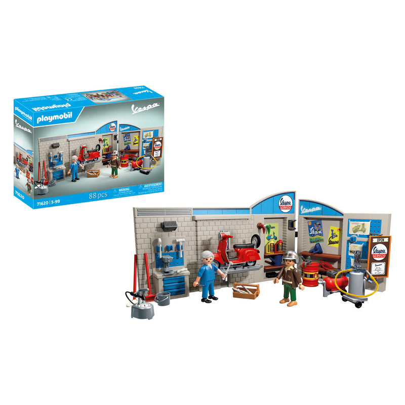 Chargez l'image dans la visionneuse de la galerie, Playmobil 60s vespa garage - 71621