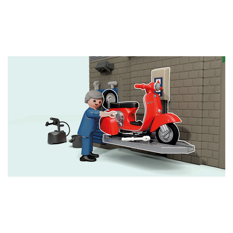 Chargez l'image dans la visionneuse de la galerie, Playmobil 60s vespa garage - 71621