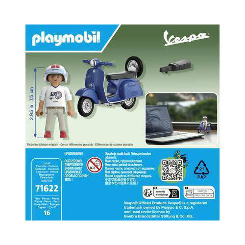 ギャラリービューアに画像をロードする, Playmobil 1969 vespa 150 sprint veloce blauw - 71623