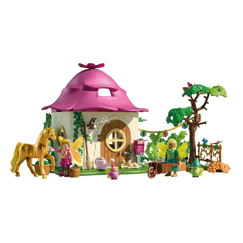 Afbeelding laden in galerijviewer, Playmobil gezellig sprookjeshuis met gouden eenhoorn en stal - 71838