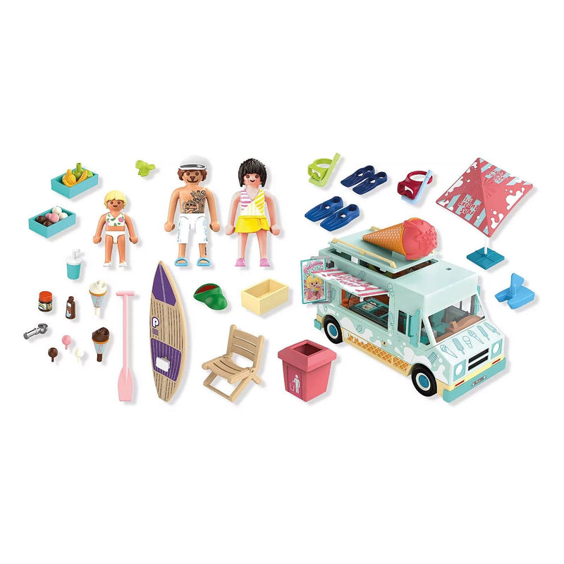 Afbeelding laden in galerijviewer, Playmobil my life ijscowagen met surfshop - 71905