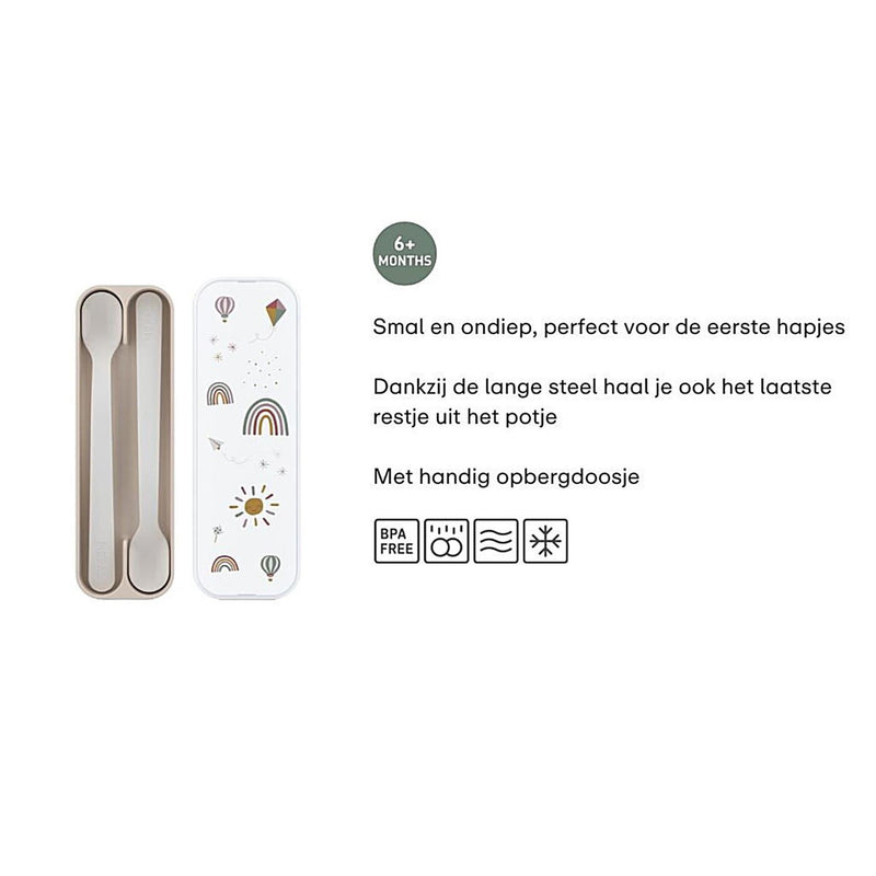 Cargue la imagen en el visor de la galería, Mepal mio babylepel little dutch - set van 2 - lange steel - kinderservies - forest friends