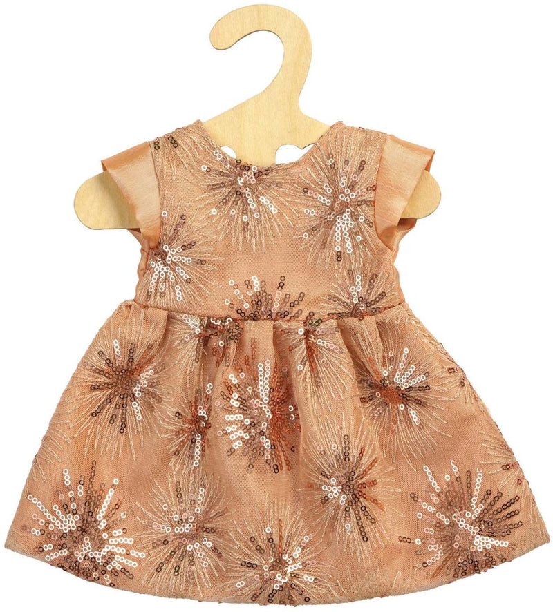 Afbeelding laden in galerijviewer, Heless poppen glitterjurk rose gold, 35-45 cm