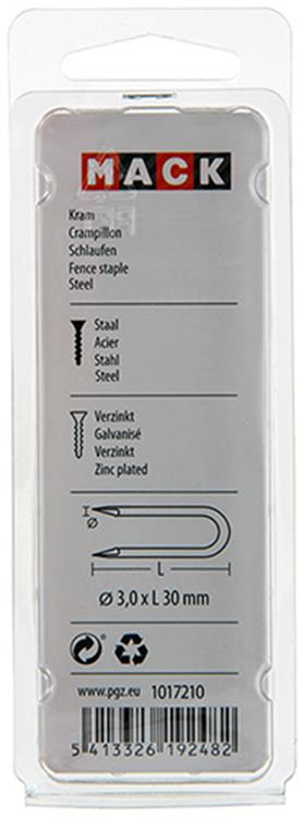 Afbeelding laden in galerijviewer, Mack 1017210 - kram staal verzinkt 100 gr 3,0 x 30 mm | 5 stuks