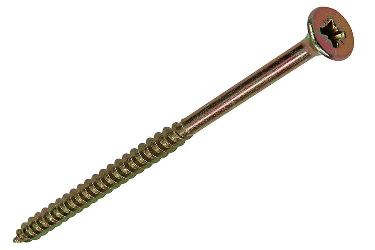 Afbeelding laden in galerijviewer, Mack 1017250 - spaanplaatschroef vz kop geelverz. 8 st 4,5 x 80 mm | 5 stuks