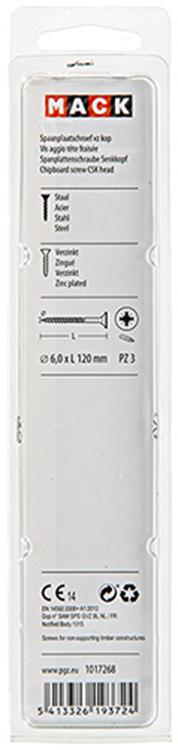 Chargez l'image dans la visionneuse de la galerie, Mack 1017268 - spaanplaatschroef vz kop geelverz. 4 st 6,0 x 120 mm | 5 stuks