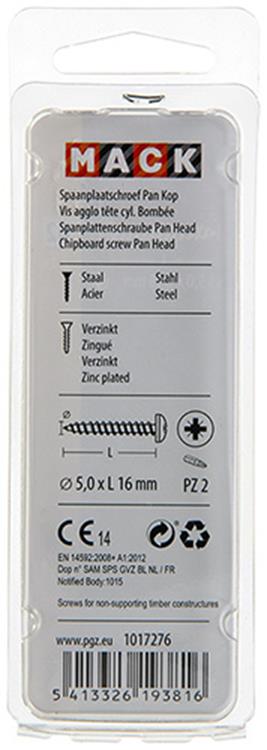 Chargez l'image dans la visionneuse de la galerie, Mack 1017276 - spaanplaatschroef cylkop geelverz.25 st 5,0 x 16 mm | 10 stuks