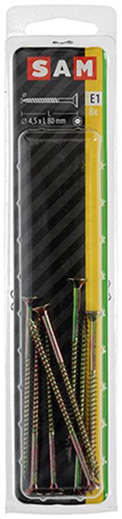 Afbeelding laden in galerijviewer, Mack 1017310 - spaanplschr.vzkop-zelfb. geelverz. 8 st 4,5 x 80 mm | 5 stuks