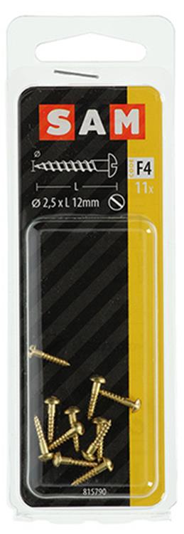 Afbeelding laden in galerijviewer, Mack 1019657 - houtschroef bolkop messing 11 st 2,5 x 12 mm | 10 stuks