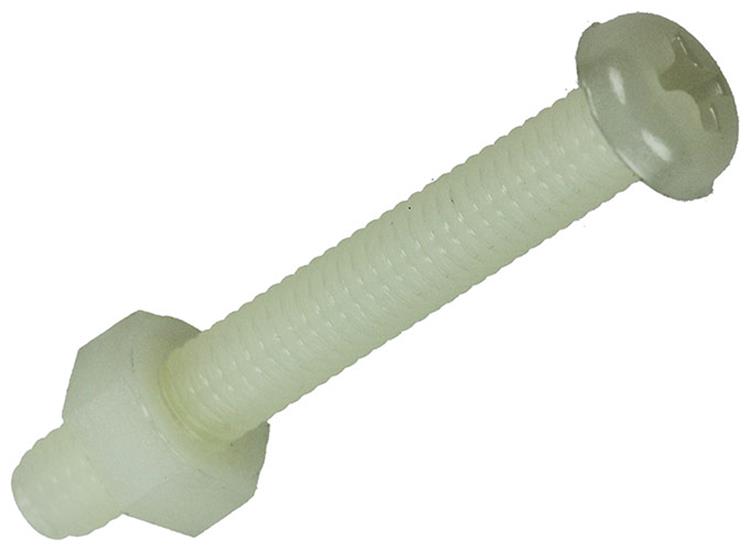 Afbeelding laden in galerijviewer, Mack 1017641 - metaalschroef cyl. kop + moer nylon 6 st m4 x 30 mm | 10 stuks
