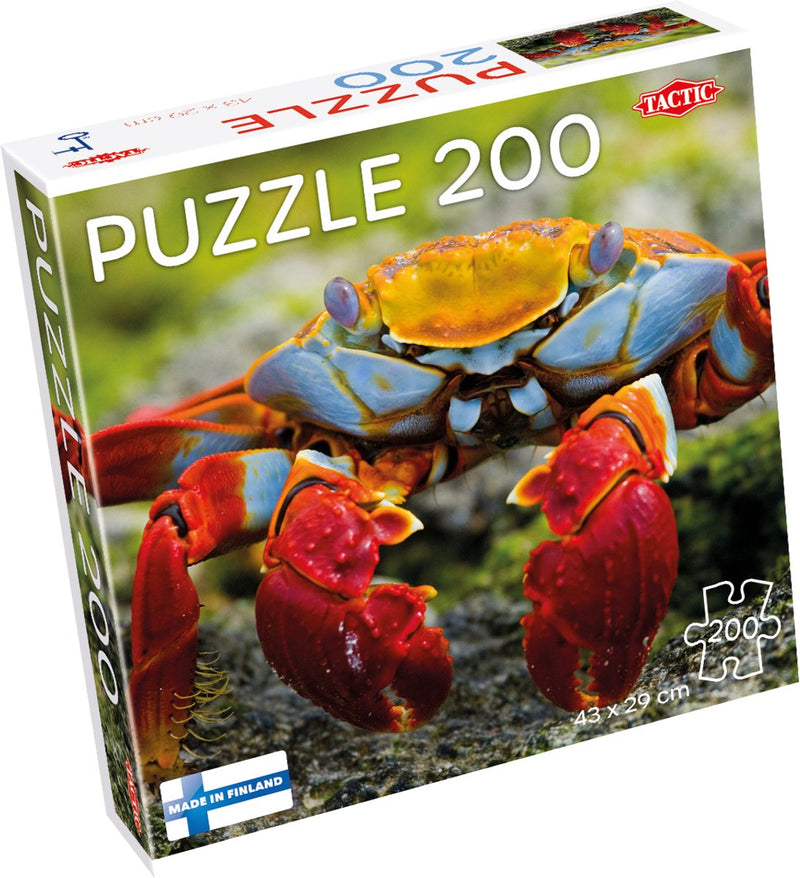 Afbeelding laden in galerijviewer, Tactic colourful crab – puzzel – 200 stukjes – kleurrijk zeeleven – strak en rustgevend ontwerp – hoogwaardige scandinavische kwaliteit
