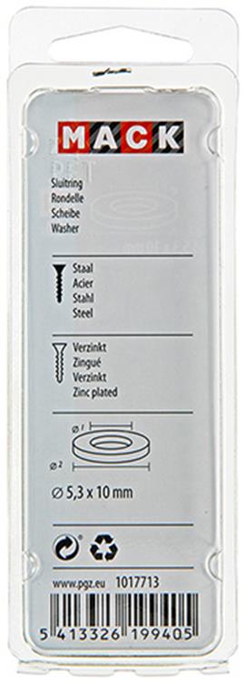 Afbeelding laden in galerijviewer, Mack 1017713 - sluitring staal verzinkt 50 st 5,3 x 10 mm | 10 stuks