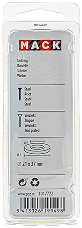 Afbeelding laden in galerijviewer, Mack 1017722 - sluitring staal verzinkt 4 st 21 x 37 mm | 10 stuks