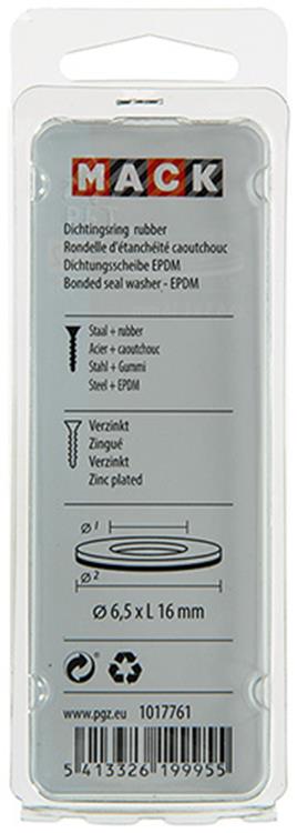 Afbeelding laden in galerijviewer, Mack 1017761 - dichtingsring rubber verzinkt 15 st 6,5 x 16 mm | 10 stuks
