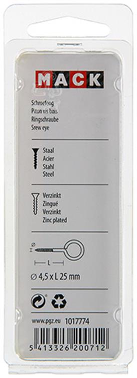 Afbeelding laden in galerijviewer, Mack 1017774 - schroefoog staal verzinkt 7 st 4,5 x 25 mm | 10 stuks