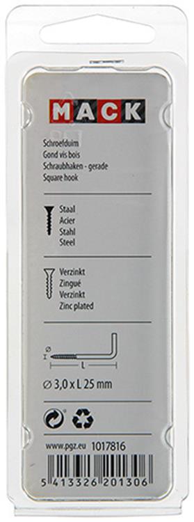 Afbeelding laden in galerijviewer, Mack 1017816 - schroefduim staal verzinkt 18st 3,0 x 25 mm | 10 stuks
