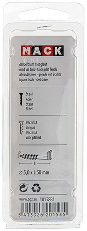 Afbeelding laden in galerijviewer, Mack 1017831 - schroefduim met gleuf staal verz. 5 st 5,0 x 50 mm | 10 stuks