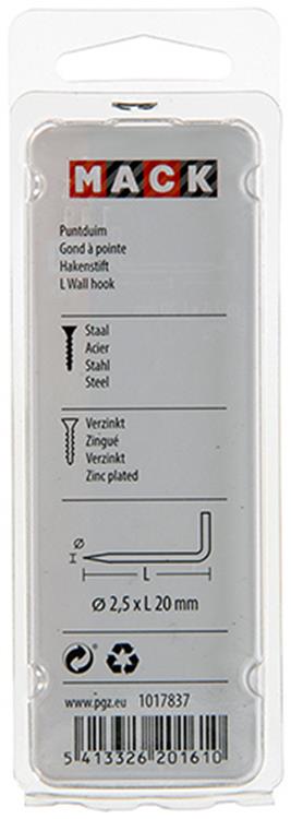 Afbeelding laden in galerijviewer, Mack 1017837 - puntduim staal verzinkt 22 st 2,5 x 20 mm | 10 stuks