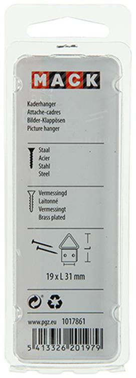 Afbeelding laden in galerijviewer, Mack 1017861 - kaderhanger staal vermessingd 4 st 19 x 31 mm | 10 stuks