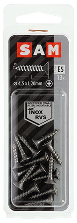 Afbeelding laden in galerijviewer, Mack 1019746 - spaanplaatschroef vz kop rvs 13 st 4,5 x 20 mm | 10 stuks