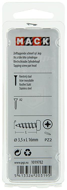 Laden Sie das Bild in Galerie -Viewer, Mack 1019782 - zelftappende schroef cyl.kop a2 13 st 3,5 x 16 mm | 10 stuks