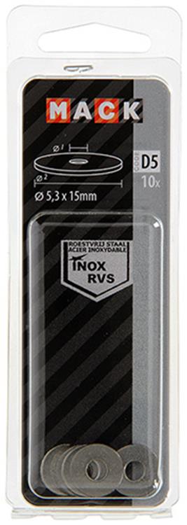 Afbeelding laden in galerijviewer, Mack 1019877 - carrosserie sluitring inox a2 10 st 5,3x15 | 10 stuks