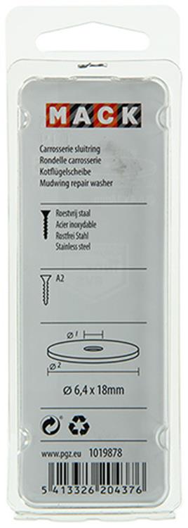 Afbeelding laden in galerijviewer, Mack 1019878 - carrosserie sluitring inox a2 8 st 6,4x18 | 10 stuks