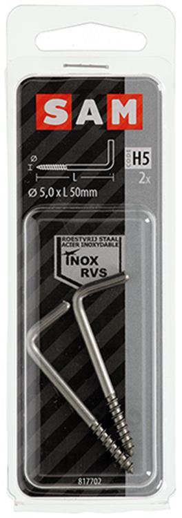 Afbeelding laden in galerijviewer, Mack 1019901 - schroefduim roestvrijstaal 2 st 5,0x50 mm | 10 stuks
