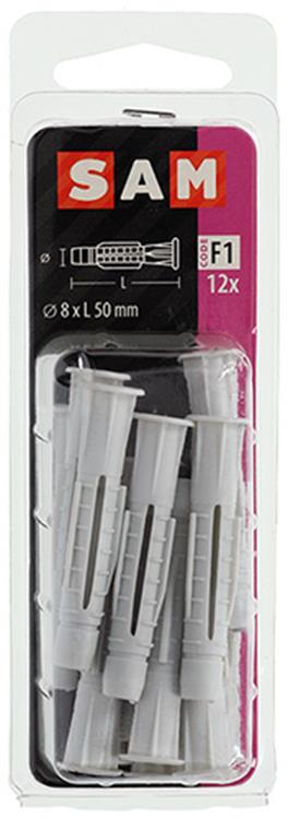 Afbeelding laden in galerijviewer, Mack 1017887 - universeelplug met kraag polyethyl.12st 8 x 50 mm | 5 stuks