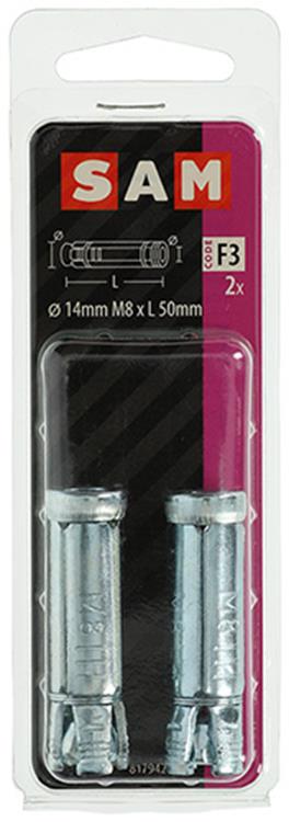 Afbeelding laden in galerijviewer, Mack 1019956 - keilbouthuls verzinkt 2 st m8 x 50 mm | 10 stuks