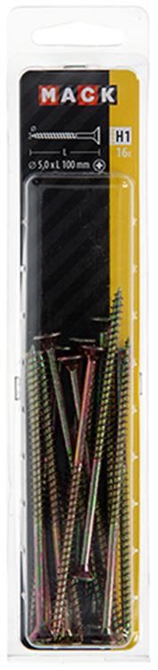 Afbeelding laden in galerijviewer, Mack 1017993 - spaanplaatschroef vz kop geelverz. 16st 5,0 x 100 mm | 5 stuks