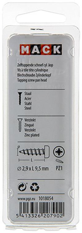 Afbeelding laden in galerijviewer, Mack 1018054 - zelftappende schroef cylkop verz.110 st 2,9 x 9,5 mm | 10 stuks