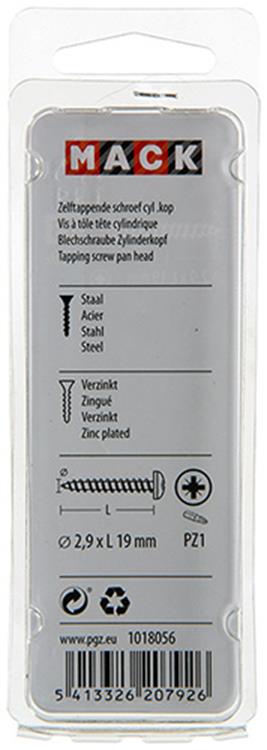 Afbeelding laden in galerijviewer, Mack 1018056 - zelftappende schroef cylkop verz. 80 st 2,9 x 19 mm | 10 stuks