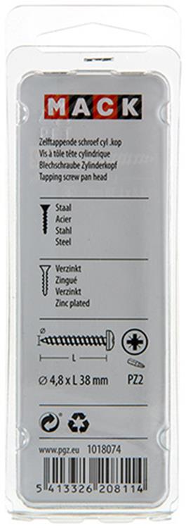 Afbeelding laden in galerijviewer, Mack 1018074 - zelftappende schroef cylkop verz. 24 st 4,8 x 38 mm | 5 stuks