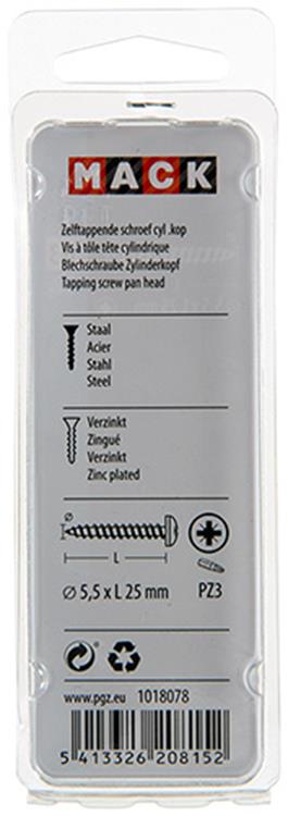 Afbeelding laden in galerijviewer, Mack 1018078 - zelftappende schroef cylkop verz. 22 st 5,5 x 25 mm | 5 stuks